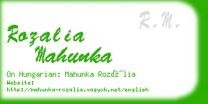 rozalia mahunka business card